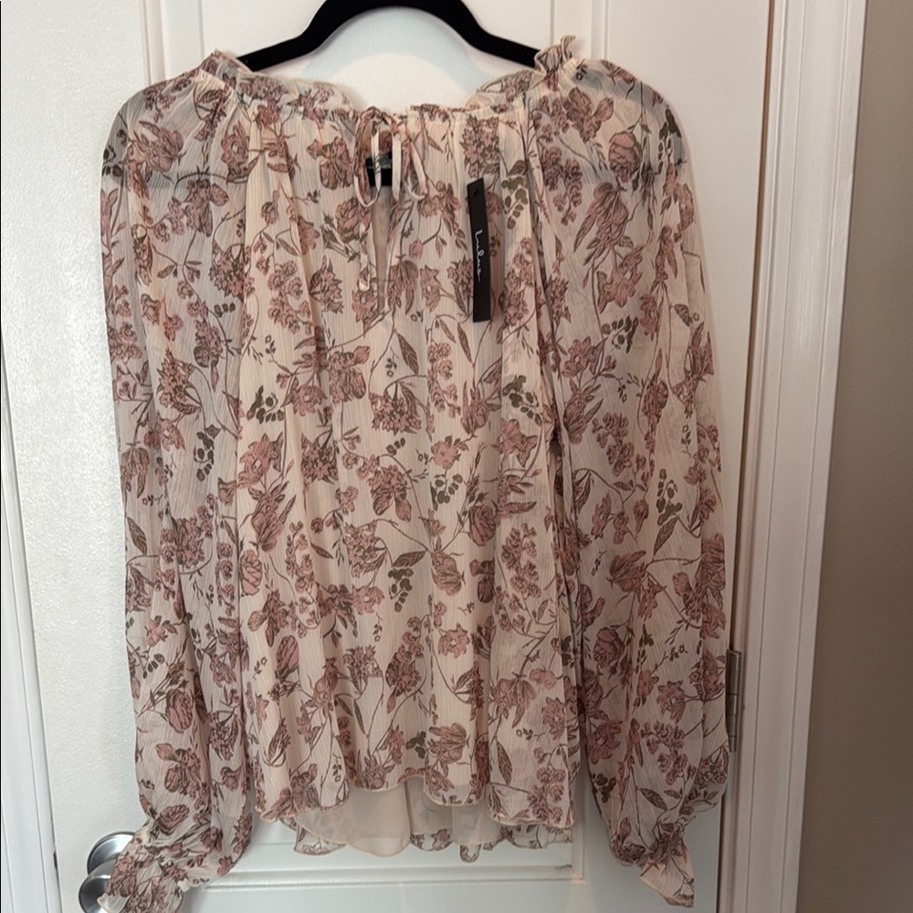 Floral Sheer Blouse - Pink